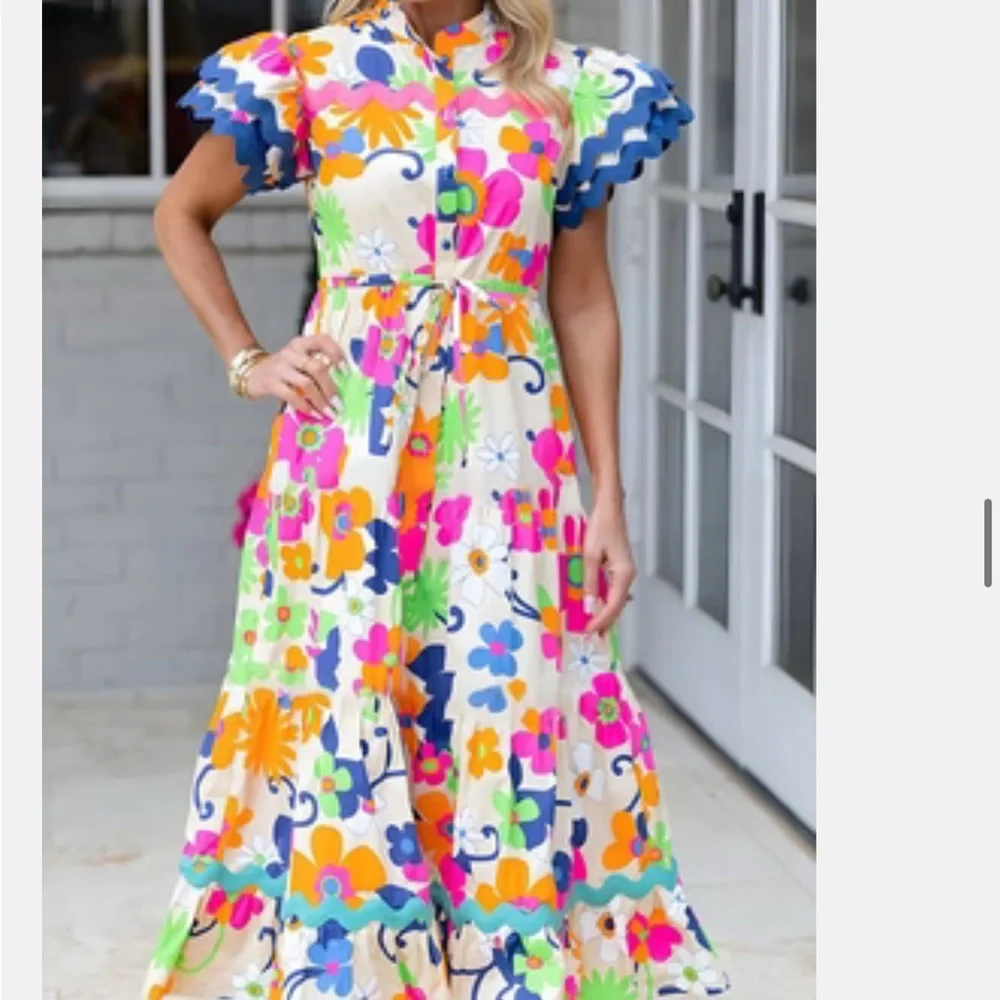 Boutique Garden party ready ruffle dress size small - Picture 1 of 4